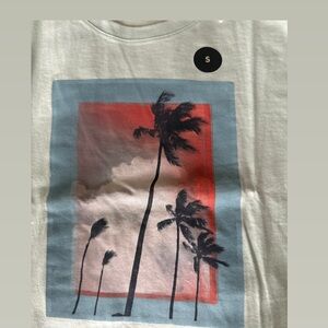 Banana Republic Light Mint T-Shirt with Blue and Red Graphic NWT